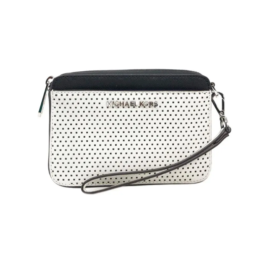 Michael Kors Lacey Belt Bag Wristlet Optic White / Black 35S9SLCN7T - Handle/Strap: White, Hardware: Silver, Exterior: White