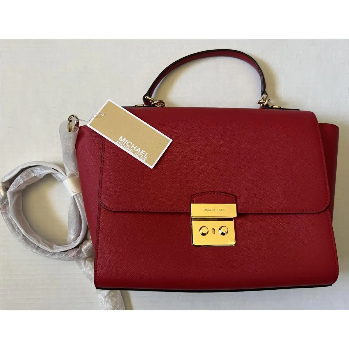 Michael Kors - Brandi - Bright Red Medium Leather Satchel