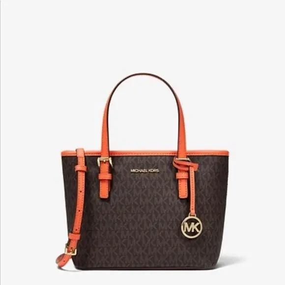 Michael Kors Jet Set Travel Extra-small Logo Top Bag Tangerine