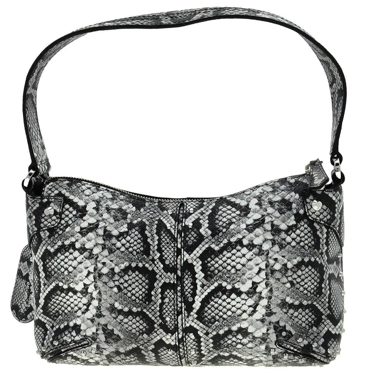 Michael Kors Astor Large Studded Leather Shoulder Bag 32H3SATU3E001 - Black, Exterior: Black
