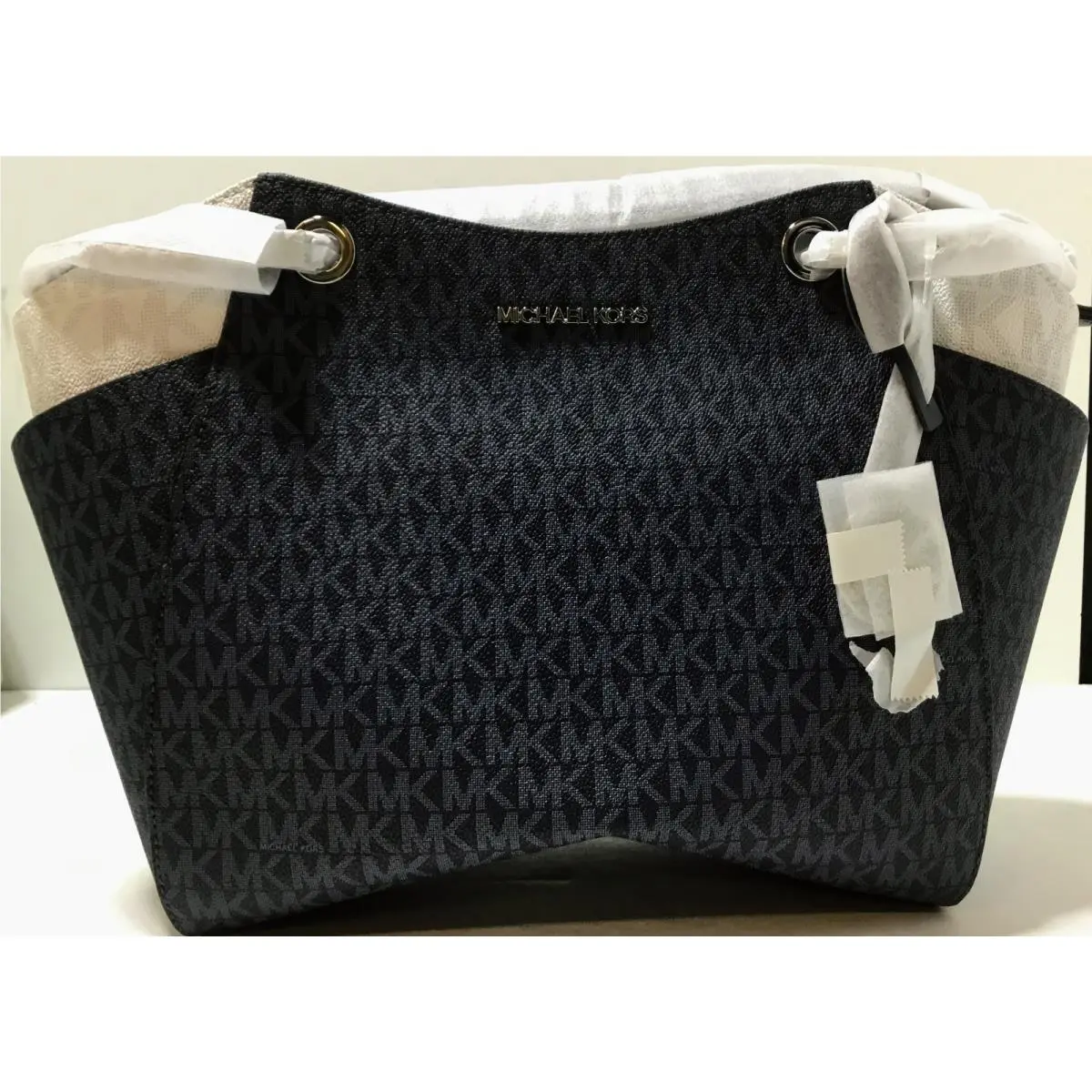 Michael Kors 35T4STVE3B Jet Set Large Two-tone Signature