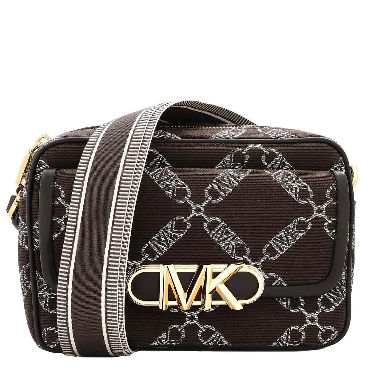 Michael Kors Parker Zipped Medium Empire Logo Crossbody Bag 32S3G7PC6J-240 - Multi, Exterior: Choc Multi