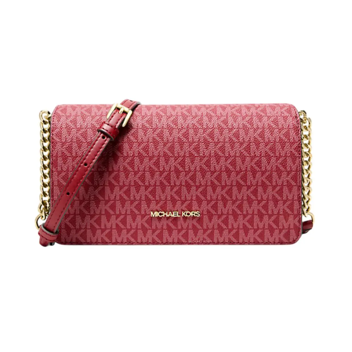 Michael Kors Jet Set Medium Signature Logo Crossbody Bag Cherry