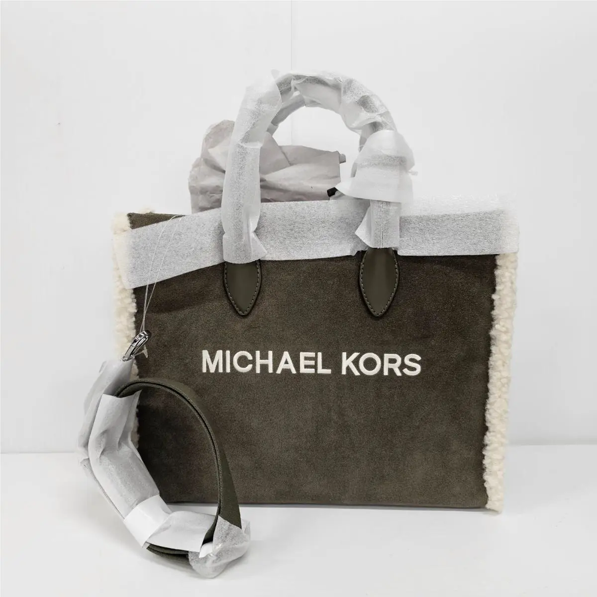 Michael Kors Mirella Medium Suede and Shearling Tote Bag 35F5S7ZT2S