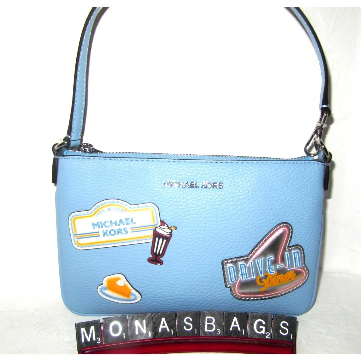Michael Kors Jet Set Travel Small Convertible Light Sky Blue Bag