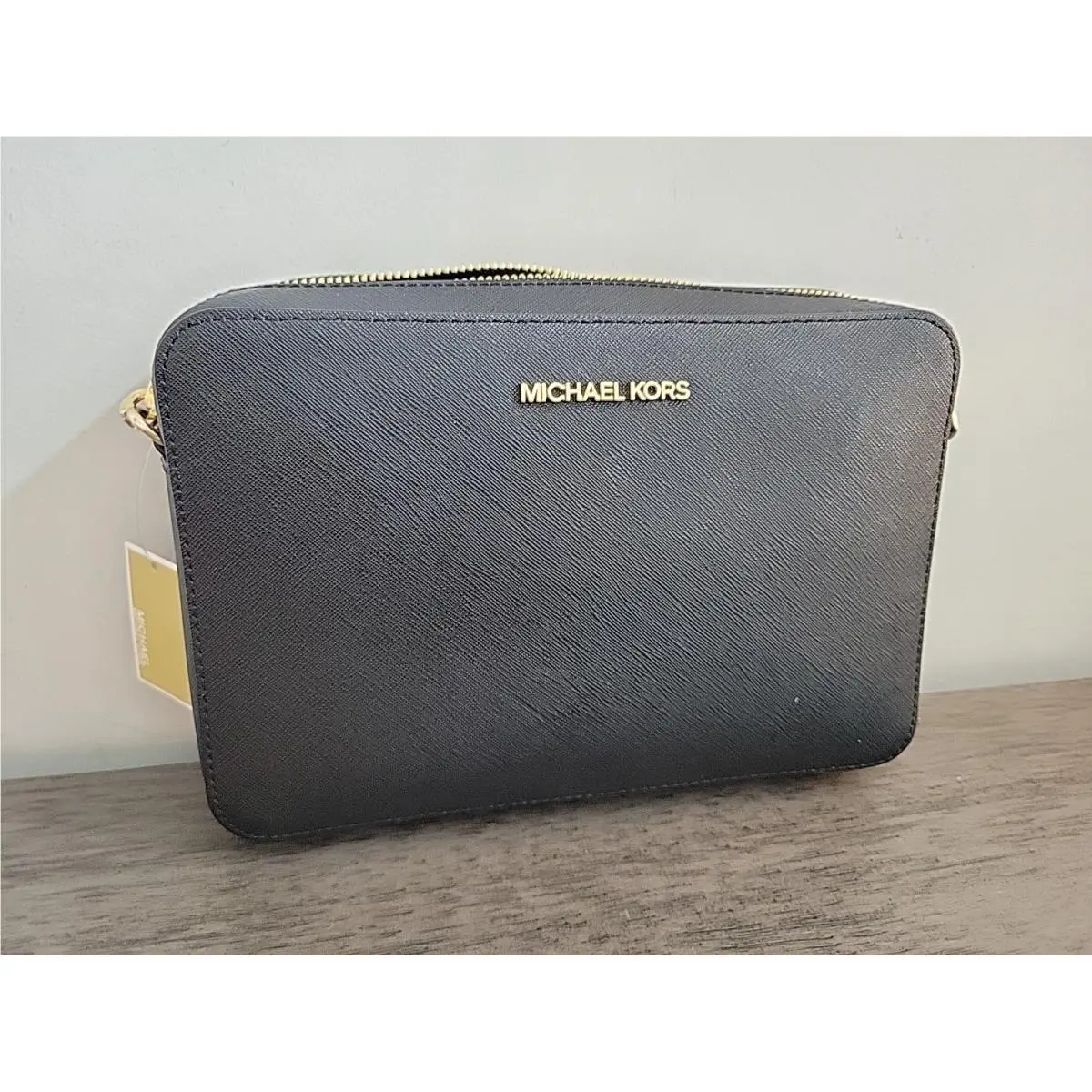 Michael Kors Jet Set Item Leather Crossbody Bag - Black