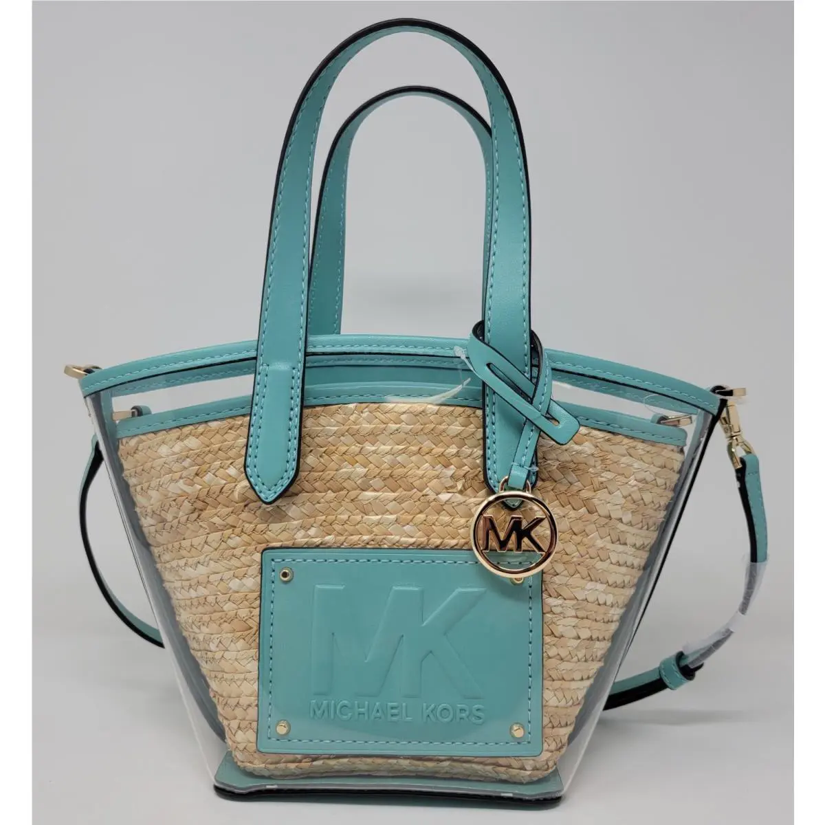 Michael Kors Kimber Seafoam Blue Small 2-in-1 Zip Tote Messenger 35T2G7KT5W