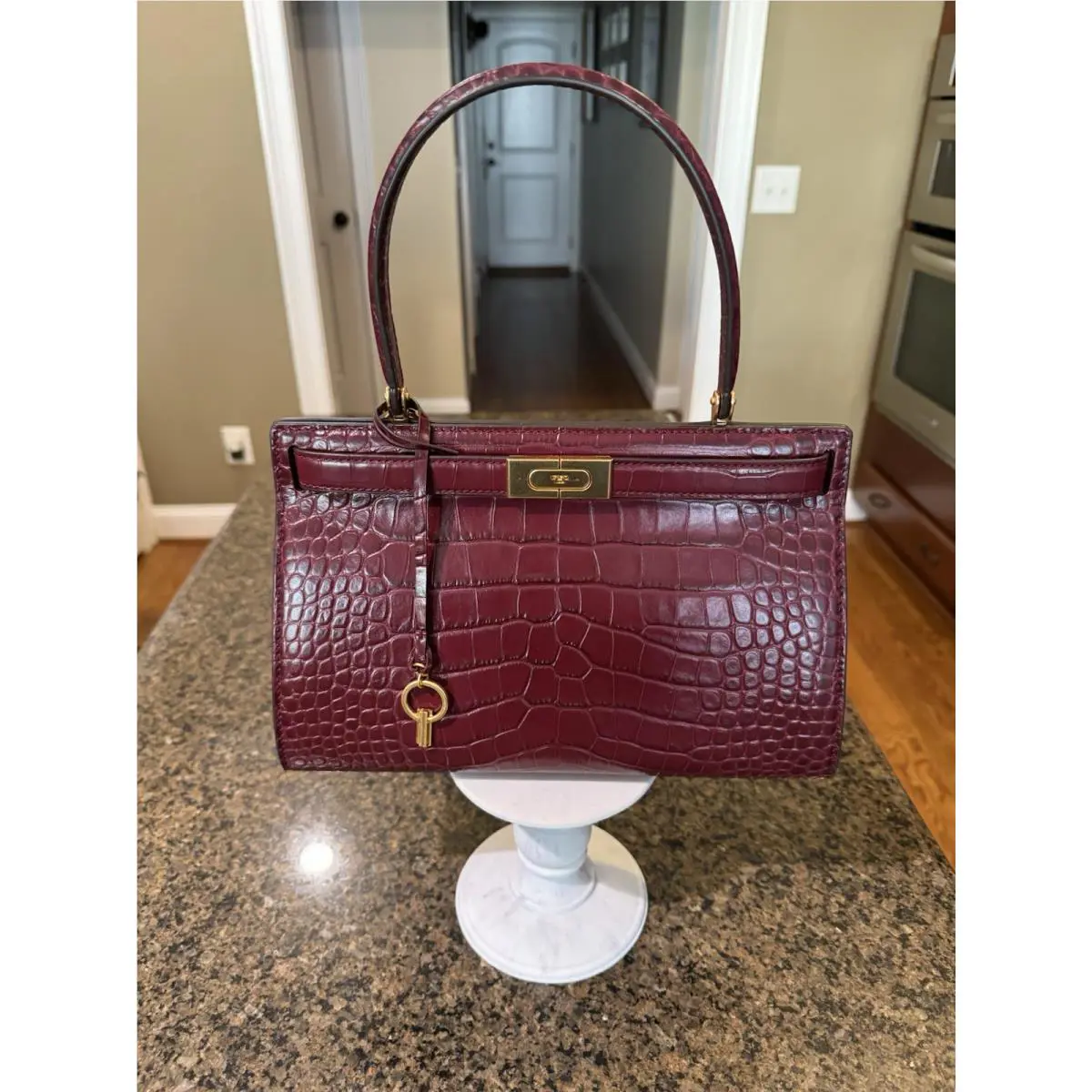 Tory Burch Lee Radziwill Small Leather Embossed Handbag - 58427