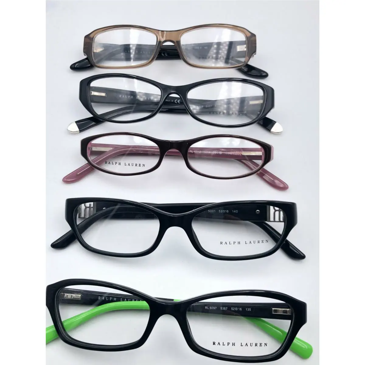 Lot of 5 Ralph Lauren Rx Eyeglasses Black Brown Purple Etc