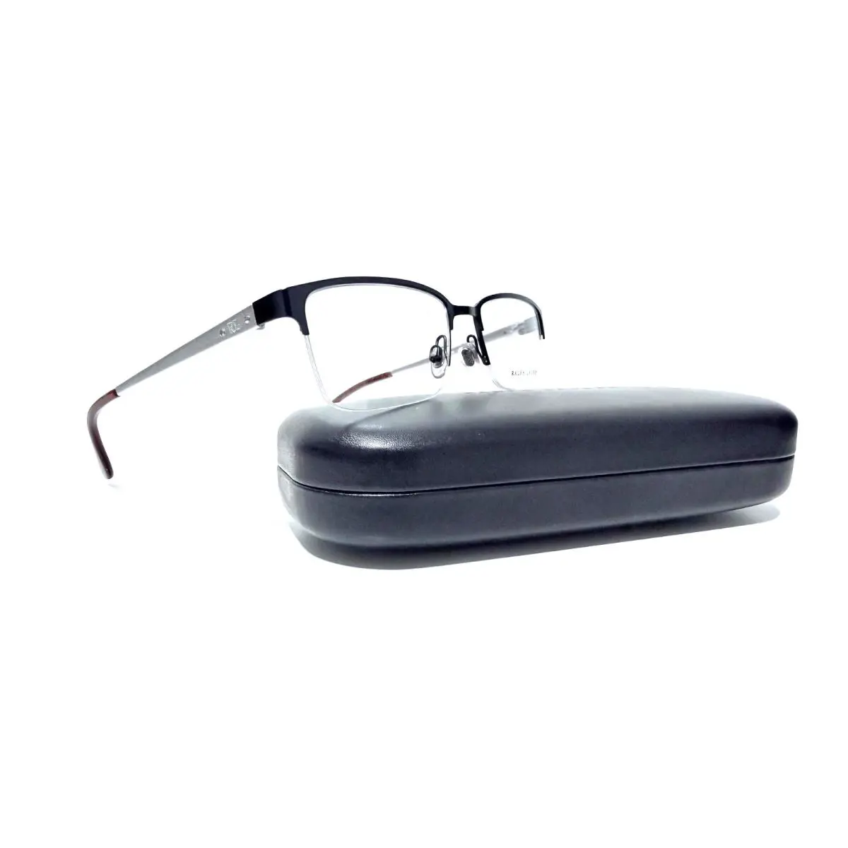 Ralph Lauren RL5089 9119 Dark Blue Silver Semi Rimless Eyeglasses 54-18-140 Case
