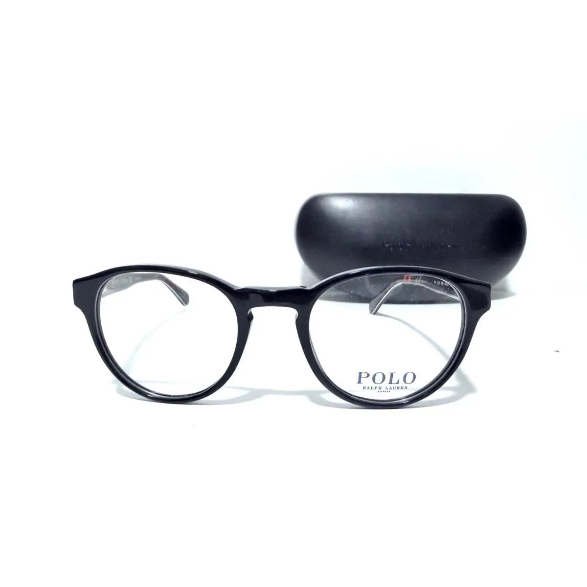 Polo Ralph Lauren PH 2128 5493 Black Plaid Round RX Eyeglasses 48-20-145 W/case