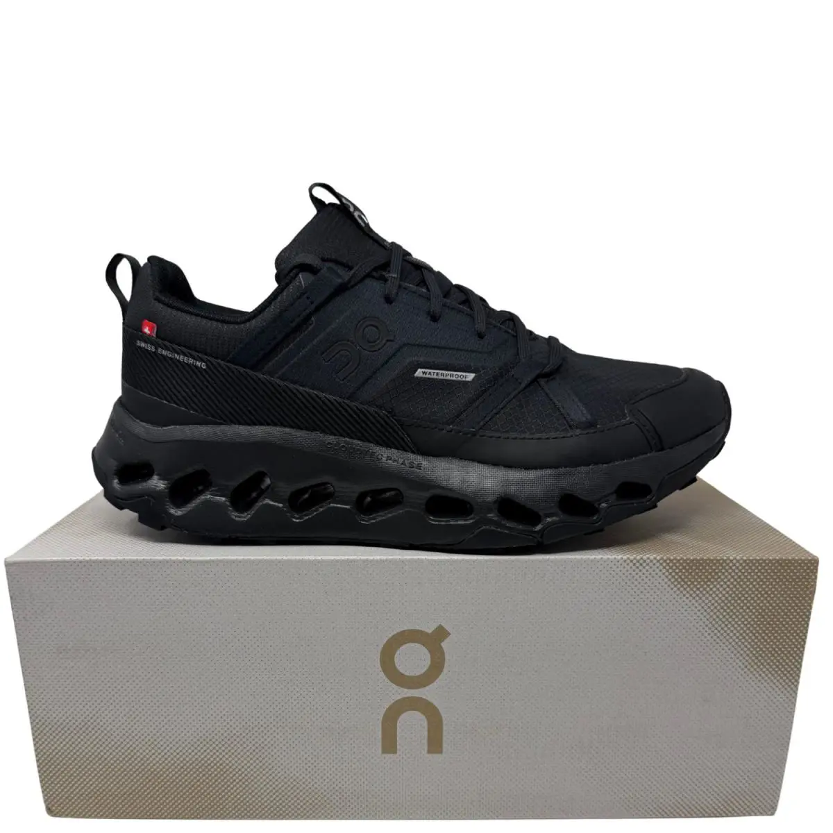 On Running Women`s Cloudhorizon Waterproof Hiking Shoe Black Black - Black/Black