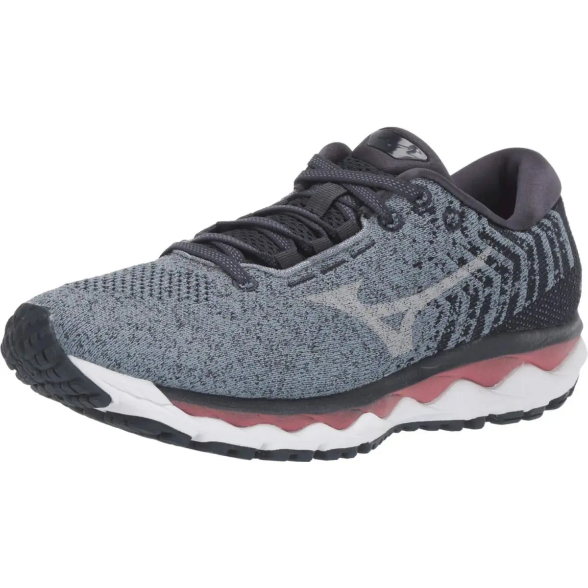 Mizuno Women`s Wave Sky Waveknit 3 Running Shoe Glacier Gray-white 8.5 D US L - LACIER GREY/WHITE