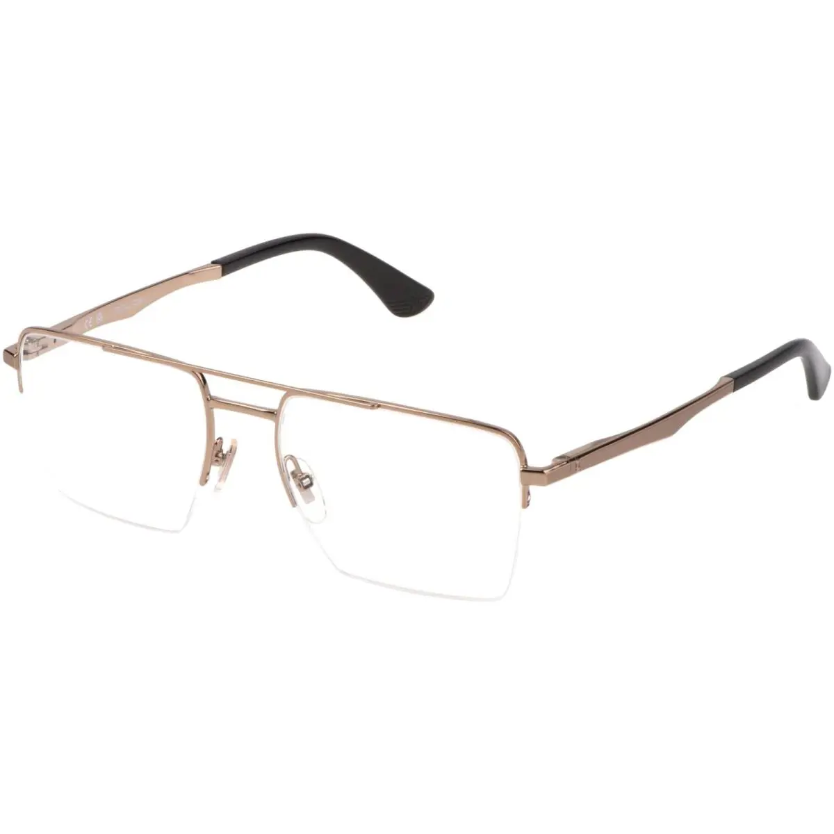 Police Men`s Light Gold-tone Navigator Eyeglass Frames - VPLG715508FE