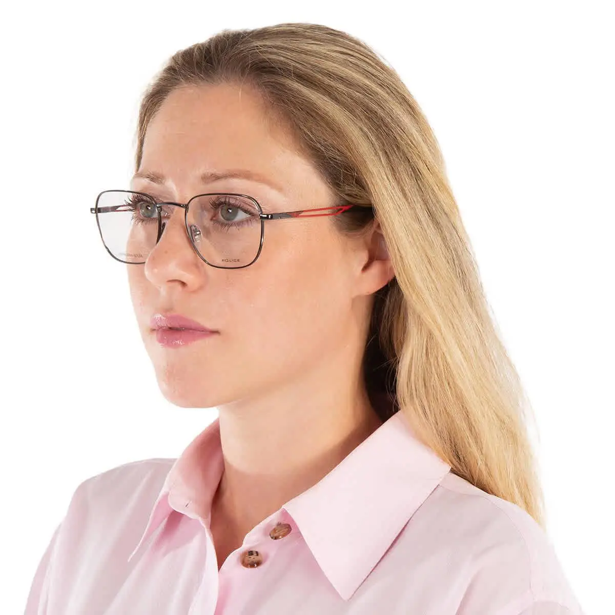 Police Demo Square Unisex Eyeglasses VPLF08 0568 52 VPLF08 0568 52