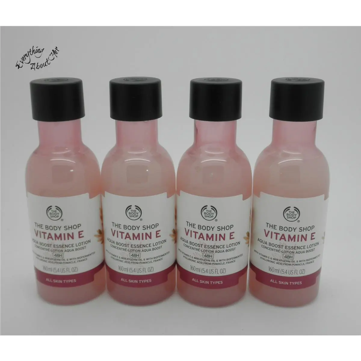 Lot of 4 The Body Shop Vitamin E Aqua Boost Essence Lotion - 5.4 oz Each by THE BODY SHOP
