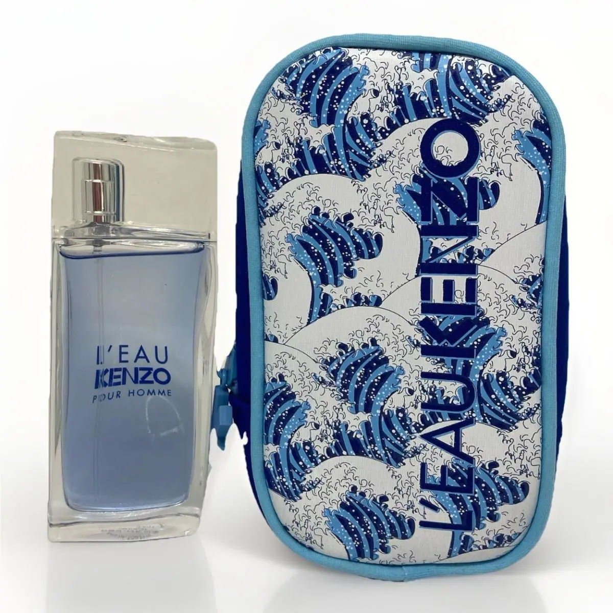 L`eau Kenzo Pour Homme 1.7 oz 50 ml Edt Spray Gift Set Zippered Travel Pouch