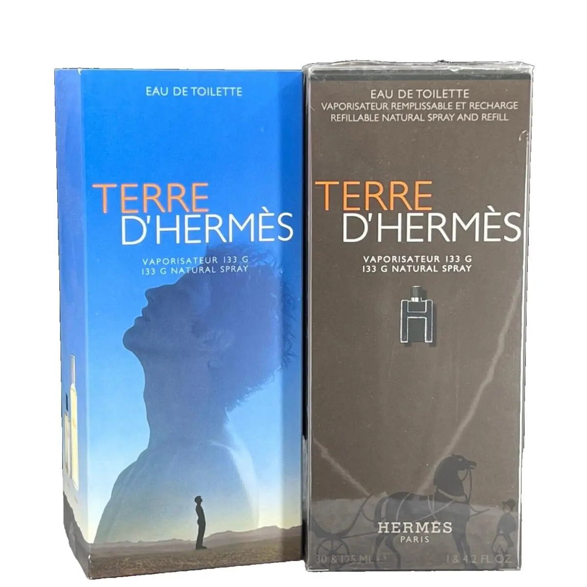 Terre D`hermes Men Edt 4.2oz + 1oz Refill Refillable Cologne Read More