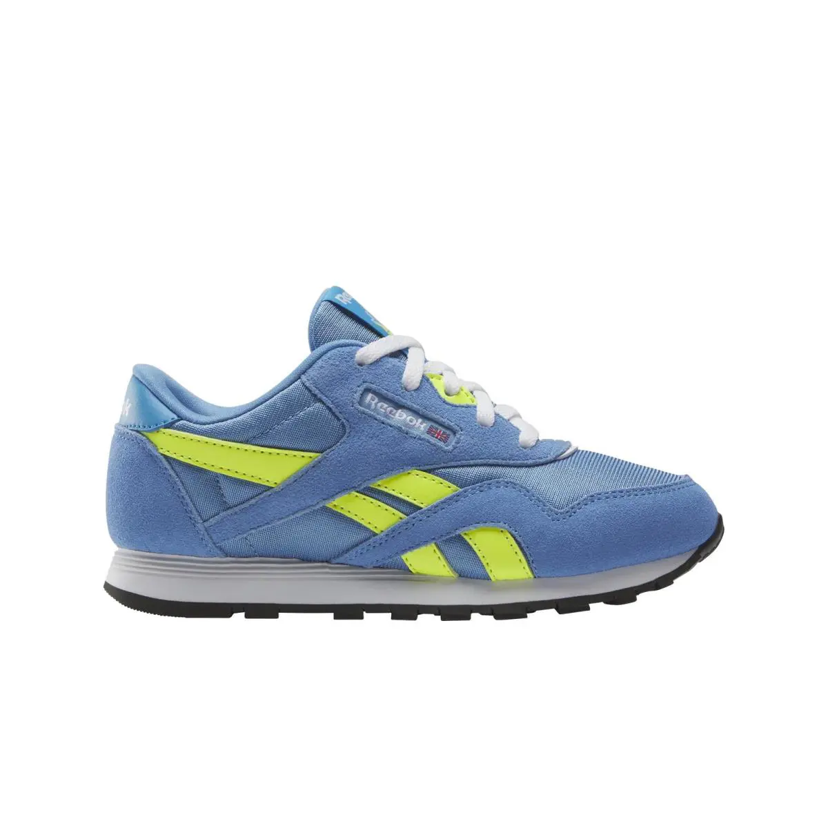 Reebok Kid`s Classic Nylon Sneaker Essential Blue/solar Acid Yellow/always Blue - White/Y2K Blue