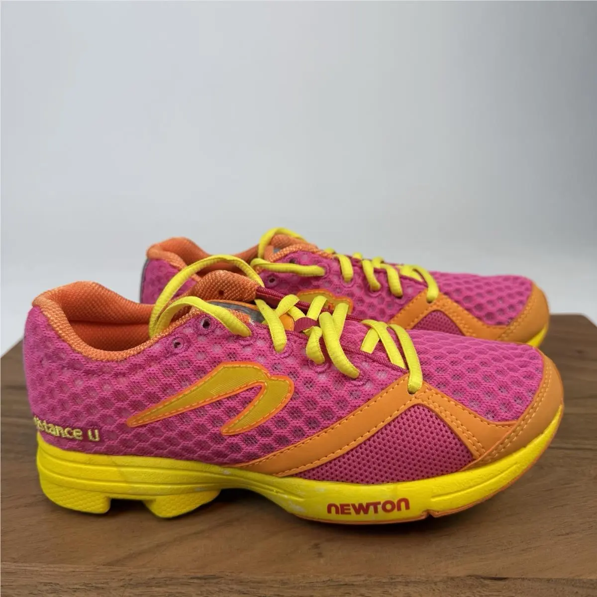 Newton Womens Ton Distancia U Distance U Pink Mesh Trainers Sneakers Size 6