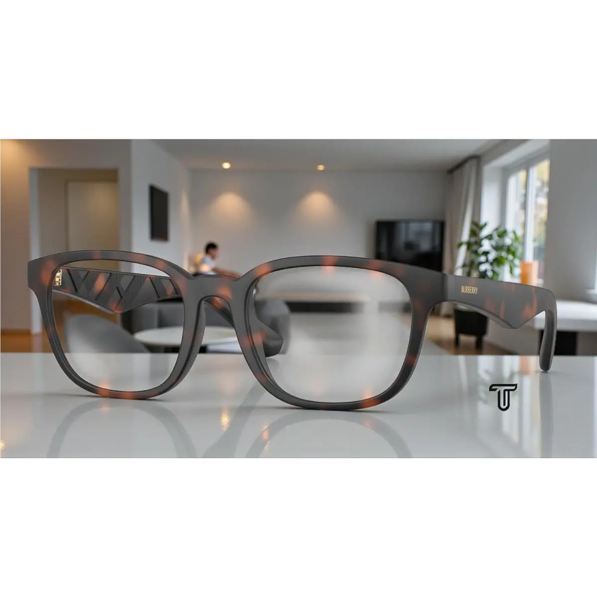 Burberry BE2433U 3536 Matte Dark Havana Demo Lens 52 mm Men`s Eyeglasses