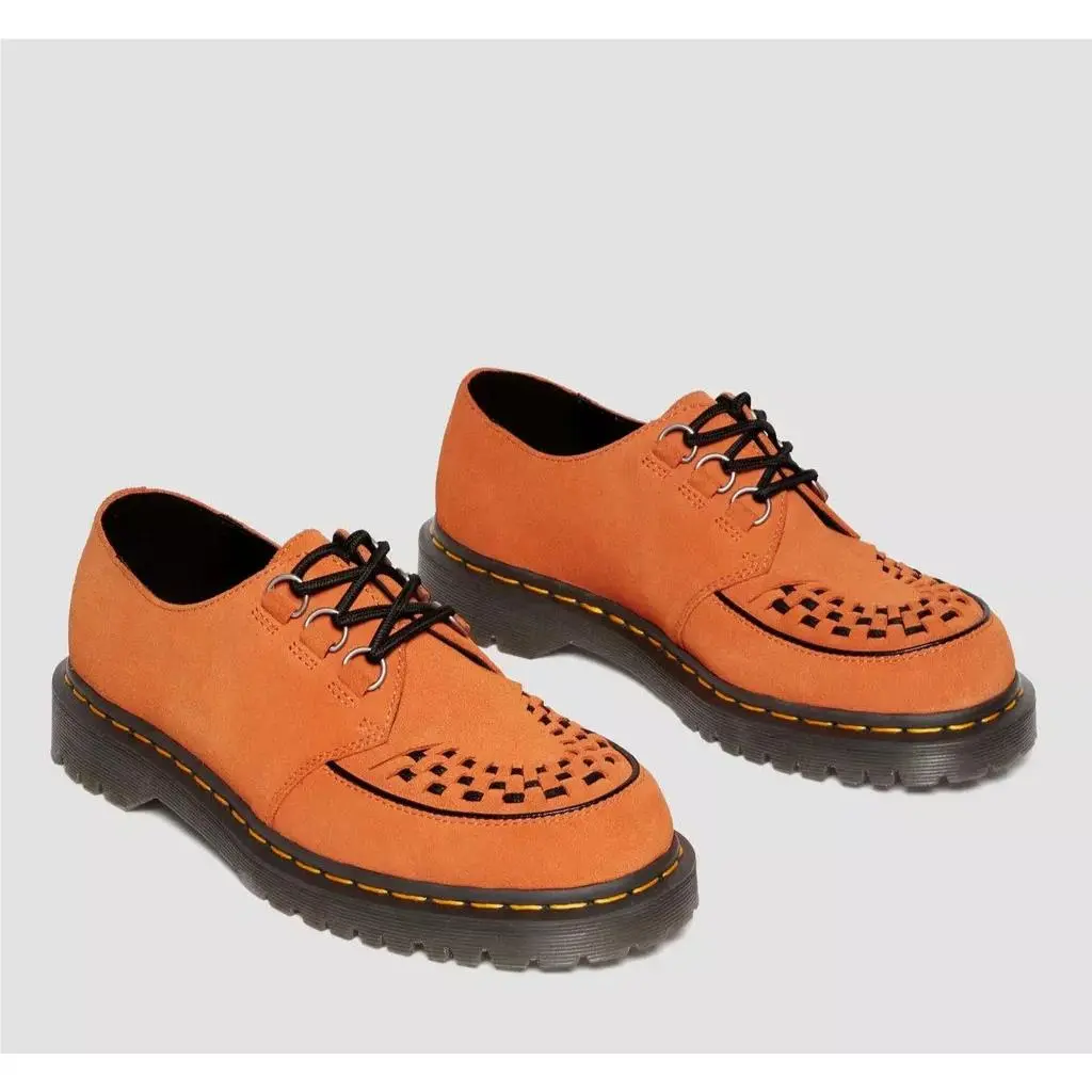 Ramsey Woven Suede Creepers Men’s Size 9 Orange Zest 40572800 by Dr. Martens