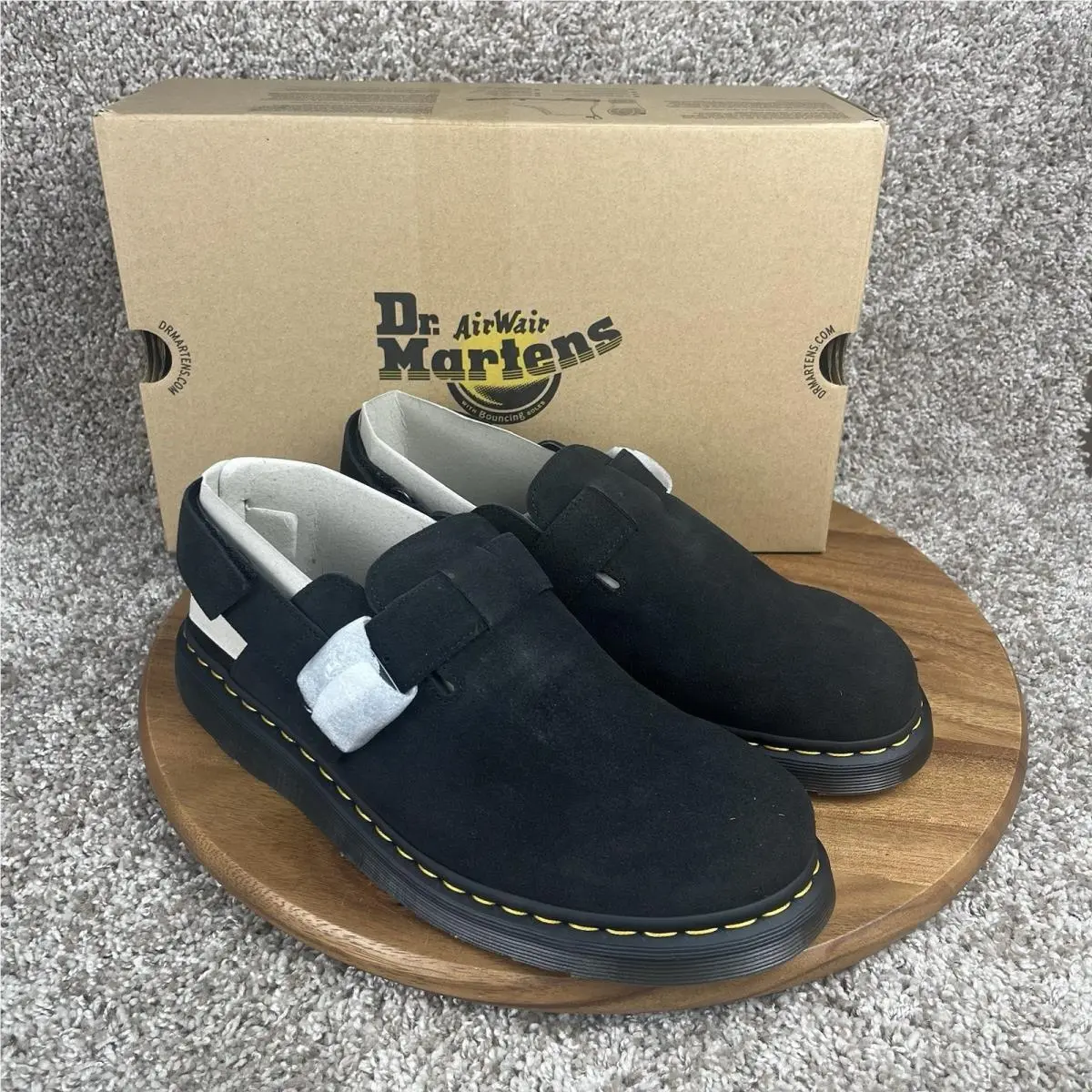 Dr. Martens Jorge II Mens Size 13 Black Suede Slingback Sandals Shoes 31563001 - Black