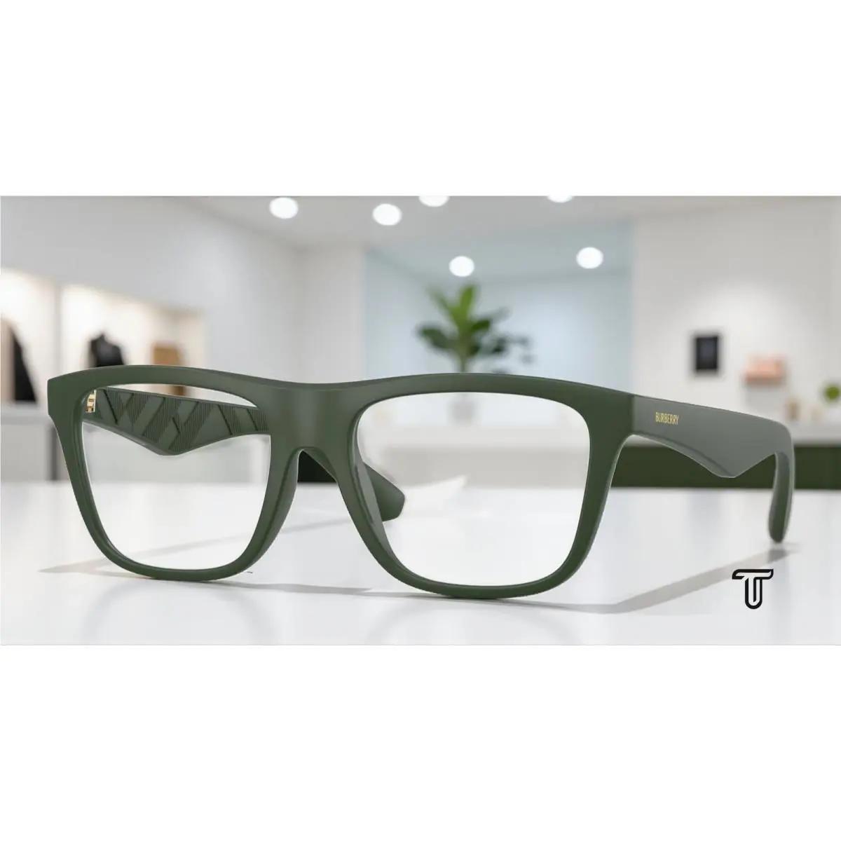 Burberry BE2432U 4170 Matte Green Demo Lens 55 mm Men`s Eyeglasses