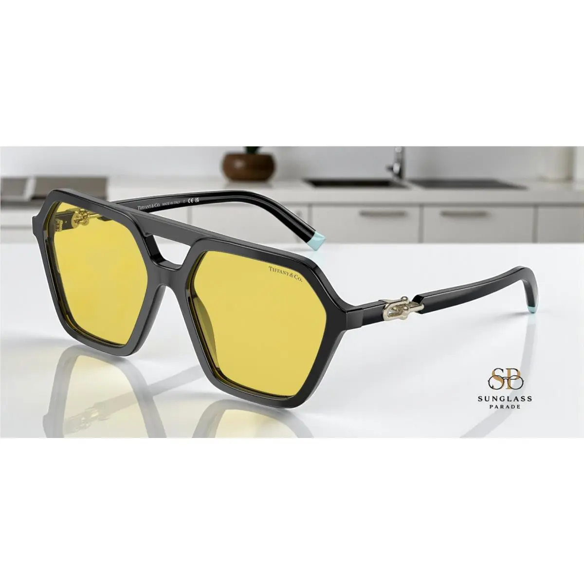 Tiffany Co. TF4198 800185 Black Yellow 58 mm Women`s Sunglasses