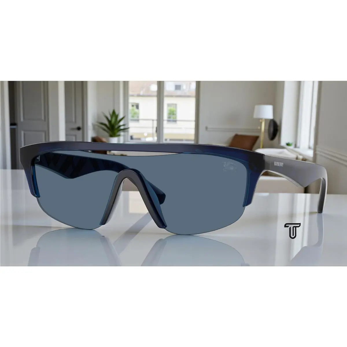 Burberry BE4460U 411080 Blue Dark Blue 40 mm Men`s Sunglasses