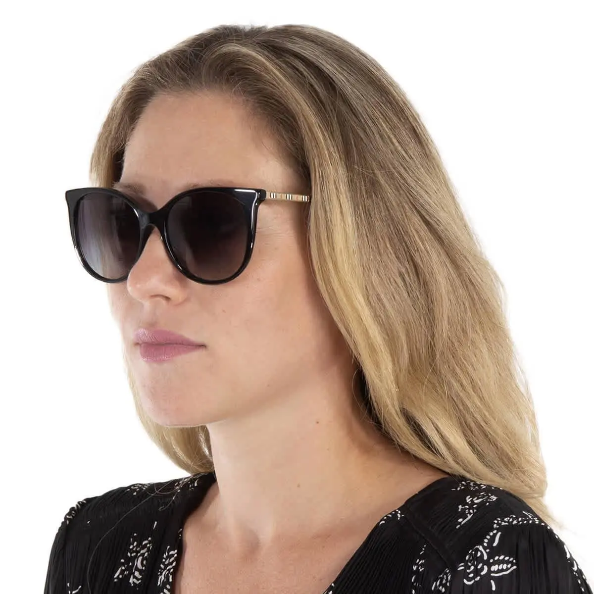 Burberry Alice Gray Gradient Cat Eye Ladies Sunglasses BE4333F 30018G 55 - Black, Frame: Black, Lens: Grey