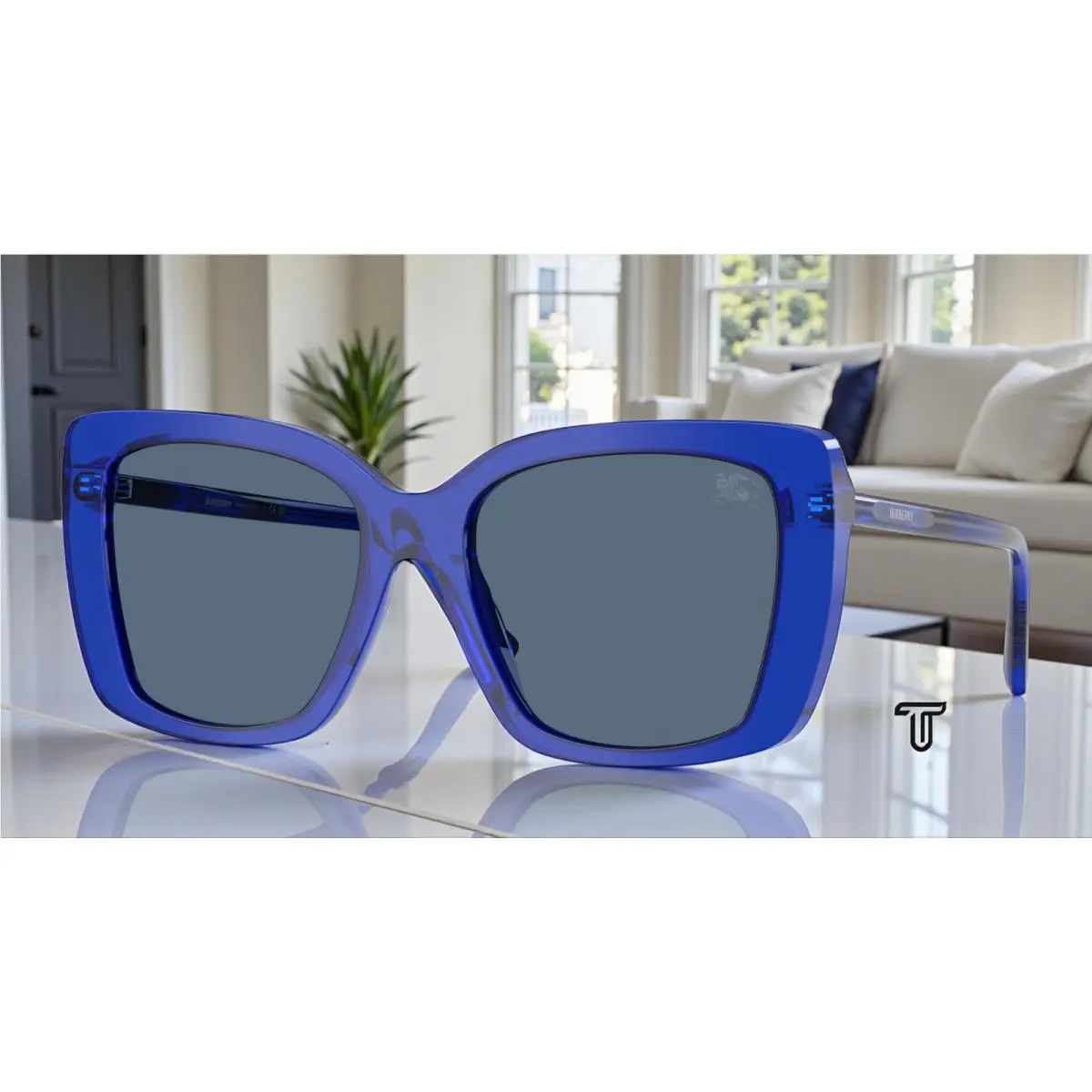Burberry BE4456 416880 Blue Dark Blue 54 mm Women`s Sunglasses