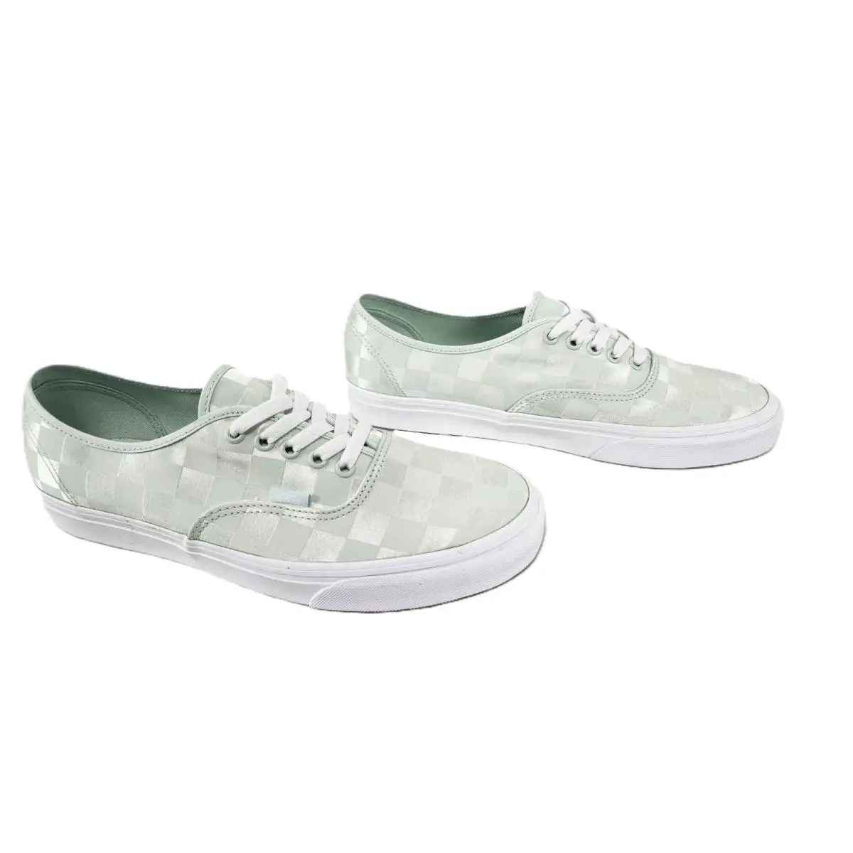 Vans shoes - Vans Authentic Sneaker Spa Blue Checkerboard Satin Sneaker - VN000D6G887 - Green - Pastel/Seafoam/Mint 2
