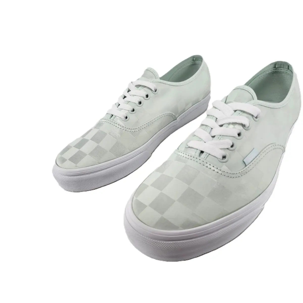 Vans shoes - Vans Authentic Sneaker Spa Blue Checkerboard Satin Sneaker - VN000D6G887 - Green - Pastel/Seafoam/Mint 4