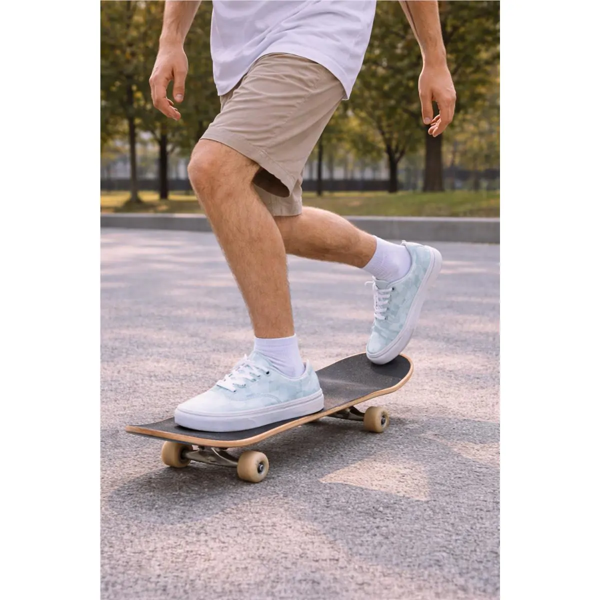 Vans shoes - Vans Authentic Sneaker Spa Blue Checkerboard Satin Sneaker - VN000D6G887 - Green - Pastel/Seafoam/Mint 12