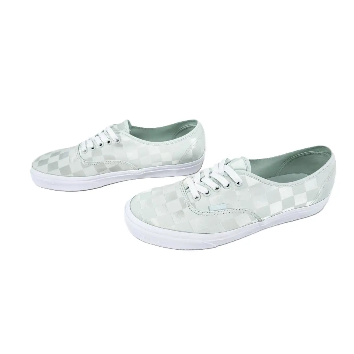 Vans shoes - Vans Authentic Sneaker Spa Blue Checkerboard Satin Sneaker - VN000D6G887 - Green - Pastel/Seafoam/Mint 16