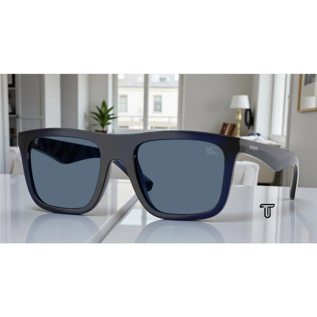 Burberry BE4458U 411080 Blue Dark Blue 55 mm Men`s Sunglasses