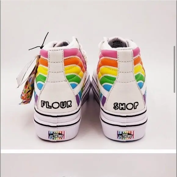 Vans shoes - VANS Sk8-Hi - RAINBOW FLOUR SHOP - White 0
