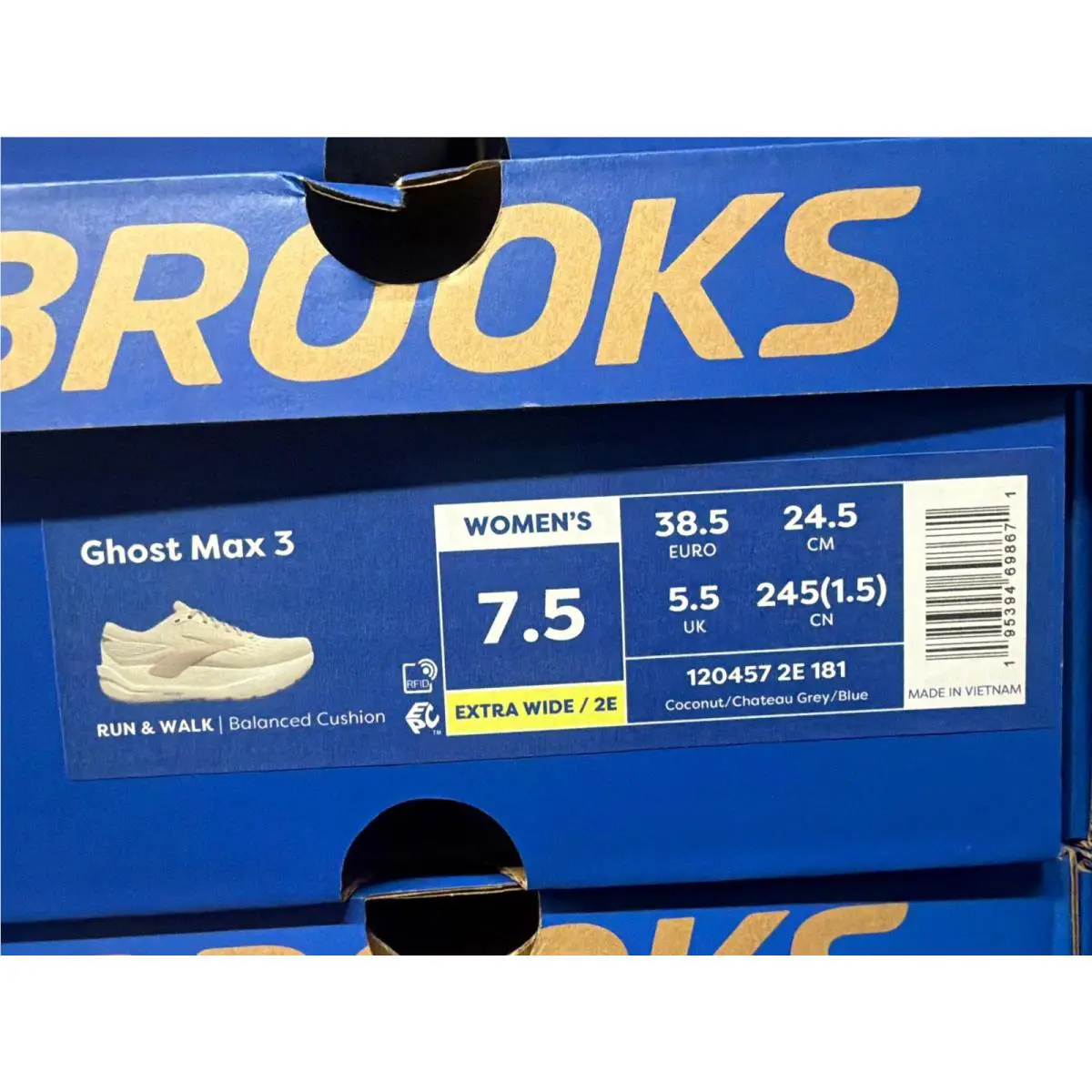Brooks shoes - Brooks Ghost - Ghost - Coconut/Chateau Grey/Blue 5
