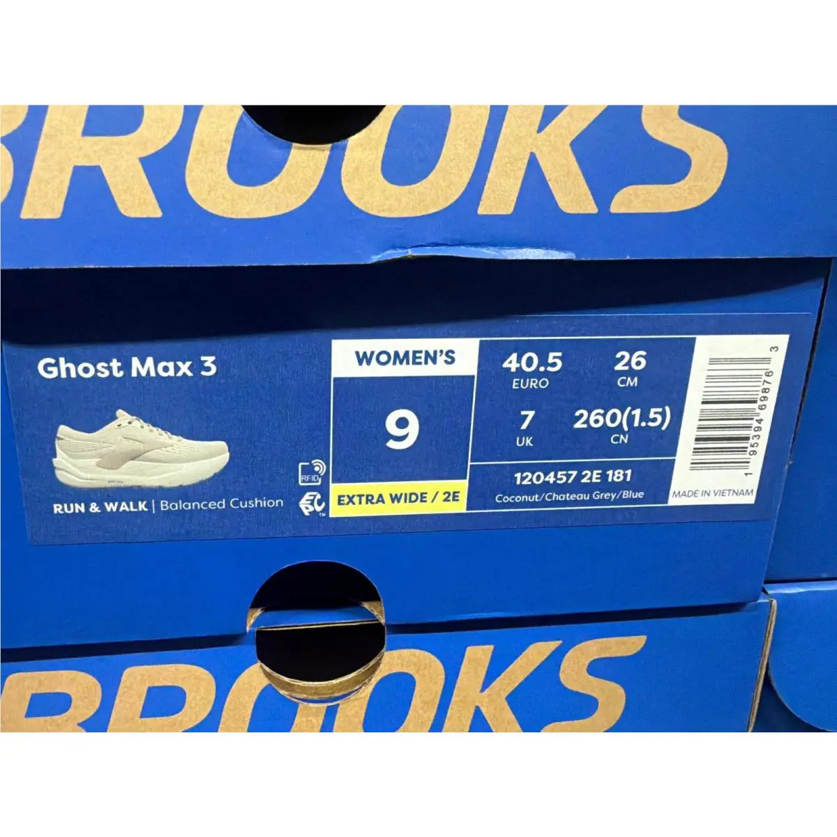 Brooks shoes - Brooks Ghost - Ghost - Coconut/Chateau Grey/Blue 6