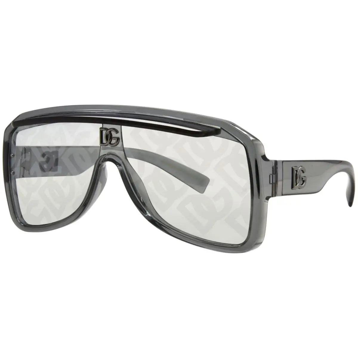 Dolce Gabbana DG6205 3160AL Sunglasses Transparent Grey/decor Grey Mir Shield