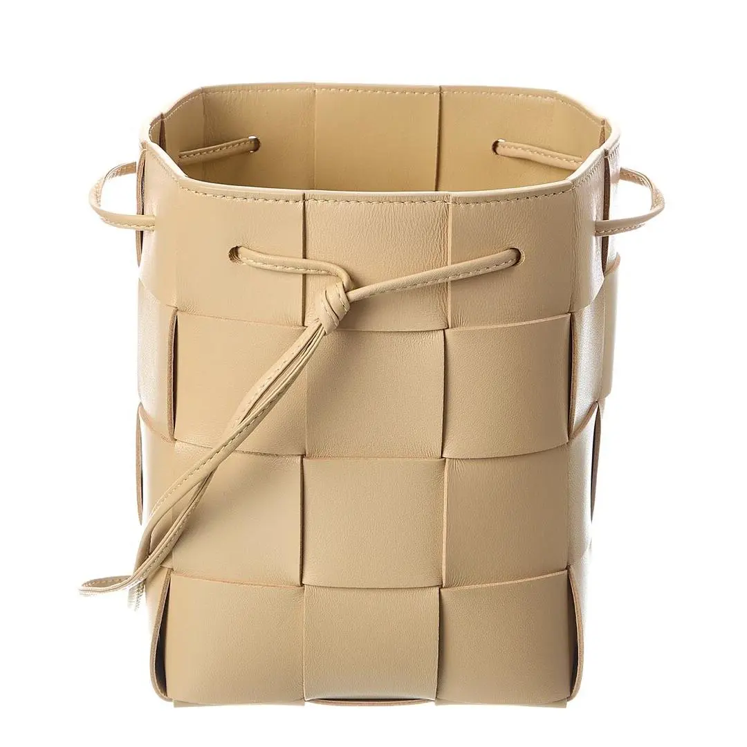 Bottega Veneta Cassette Intrecciato Leather Bucket Bag Women`s Beige