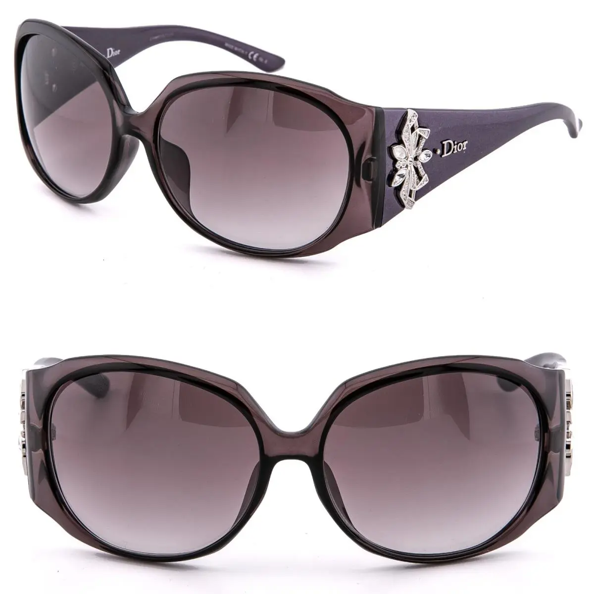Christian  Froufrou Purple Oval Flower Bow Crystal Sunglasses frou Frou by Dior
