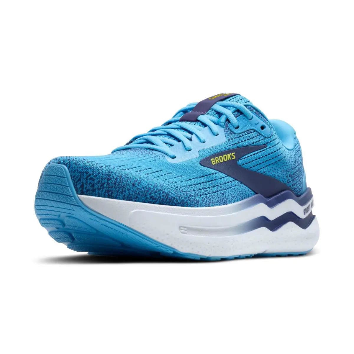 Brooks Men’s Ghost Max 2 Neutral Running Walking Shoe - Bonnie Blue/blue - Bonnie Blue/Blue Ribbon/Yellow