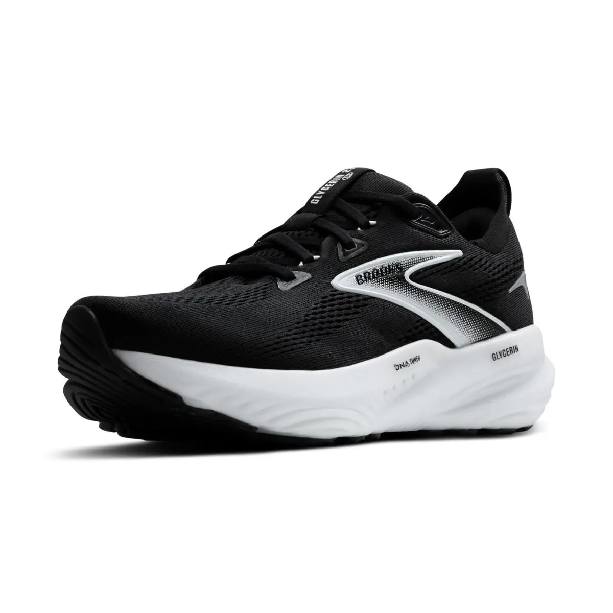 Brooks Men’s Glycerin 22 Neutral Running Shoe Black/grey/white 10.5 Medium - Black, Grey, White