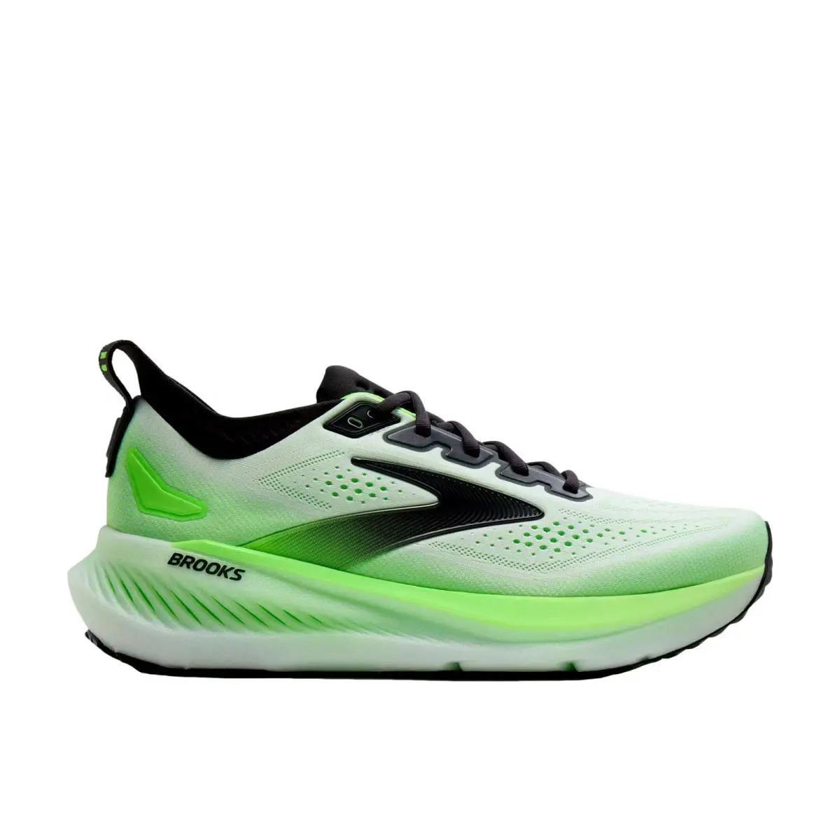 Brooks Glycerin 23 White / Phantom / Green Gecko 110476 1D 154 Men`s Size 11.5 - Multicolor