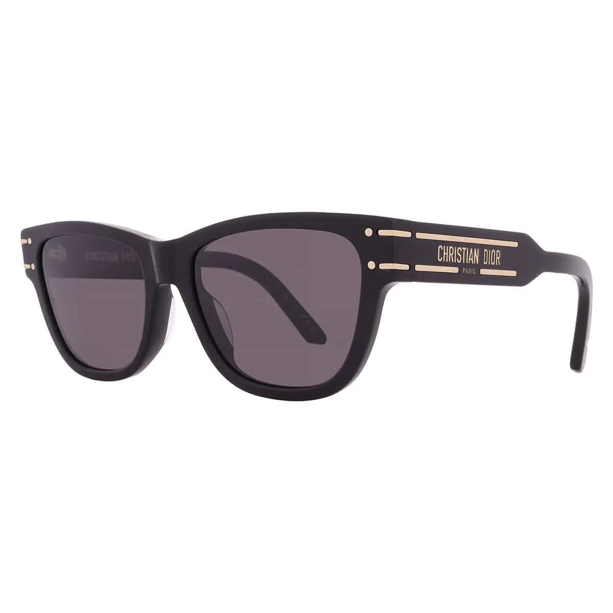 Dior Diorsignature S6U Smoke Square Ladies Sunglasses CD40145U 01A 54 - Black, Frame: Black, Lens: Grey