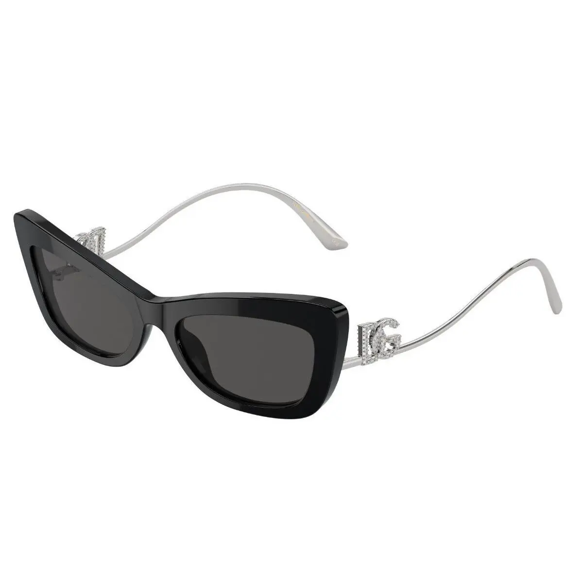 Dolce Gabbana DG 4467B Shiny Black and Silver/grey 501/87 Sunglasses