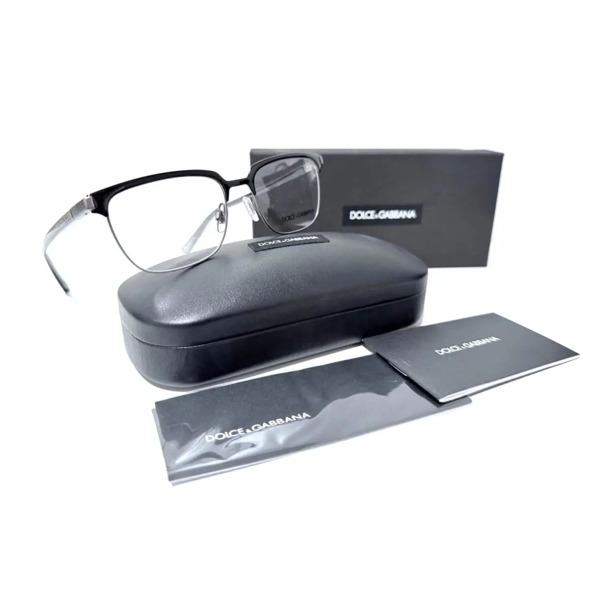 Dolce Dolce & Gabbana DG 1302 1277 Gabbana DG 1302 1277 Black Top Smoke Gray RX Eyeglasses 53-17-140 MM
