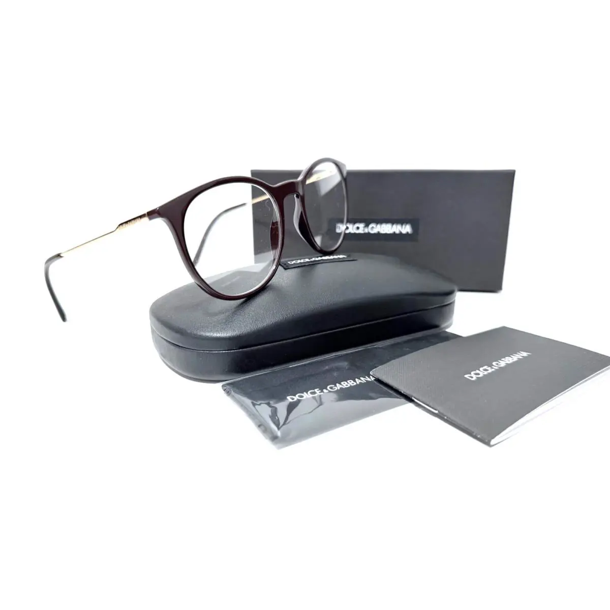 Dolce Dolce & Gabbana DG 5031 3042 Gabbana DG 5031 3042 Brown Gold Round RX Eyeglasses 51-19-140 MM Italy